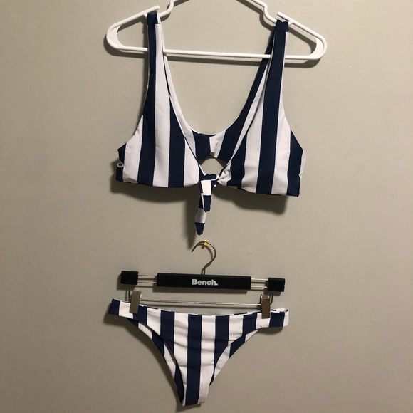 Shein striped knot front bikini swimsuit #103 - Picture 2 of 7